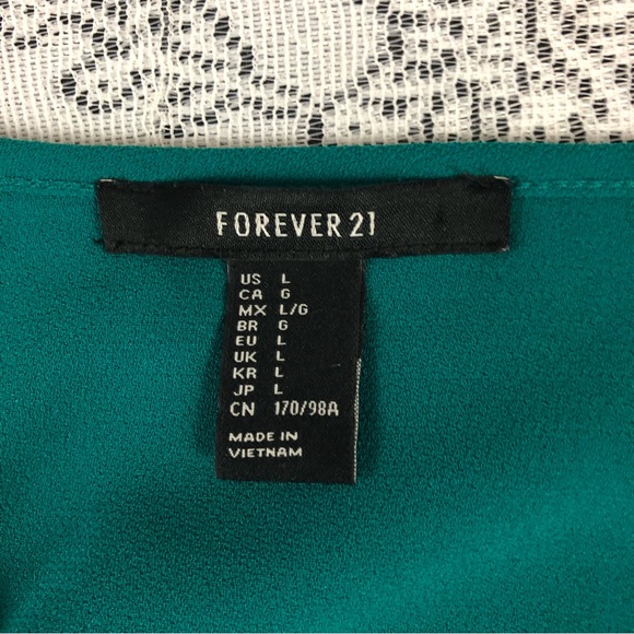 DRESS - Women's Forever 21 Emerald Green Short A-Line Sleeveless Dress. Size L - Picture 9 of 12